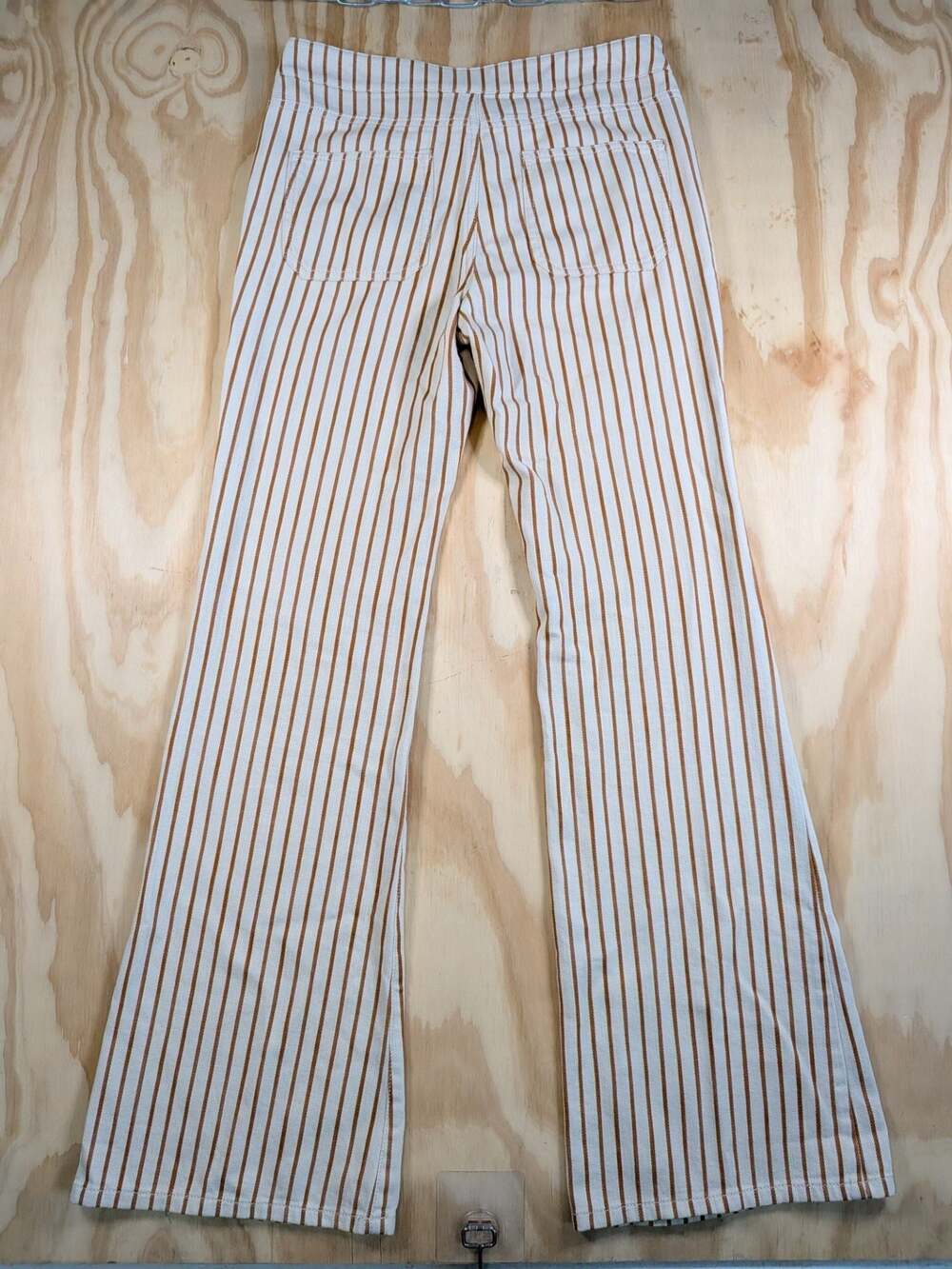 Anthropologie Striped High-Waist Flare Pants